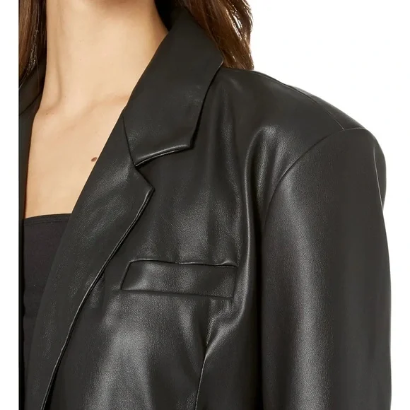 Black Leather Blazer XS - Picture 5 of 9